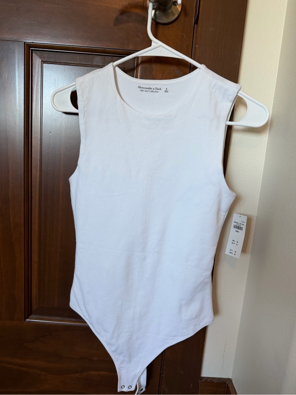 Abercrombie & Fitch White Sleeveless Bodysuit